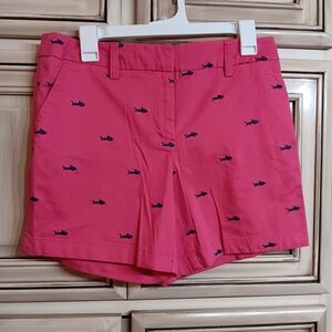 British Khaki‎ Pink Navy Fish Shorts - Size 4